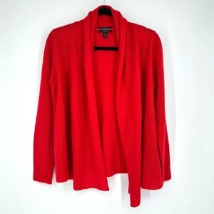 Charter Club Luxury Red 100% Cashmere Open Front Cardigan Sweater Womens Medium